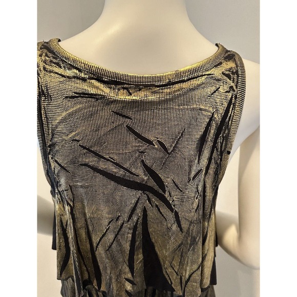 Michael Kors Dress Medium Gold Metallic Style Ruffle Mini Size S Small - Picture 8 of 16